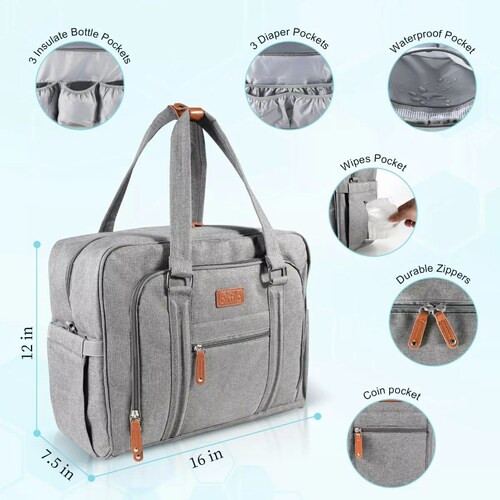 Mochila Bolsa De Pañales Termica Portátil Para Bebé Viaje