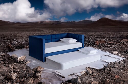 Cama Daybed individual doble Ambra Azul No Incluye Colchones