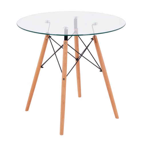 NINON PEKIN Mesa circular para comedor de cristal