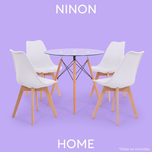 NINON PEKIN Mesa circular para comedor de cristal