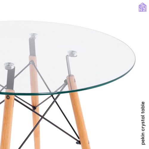 NINON PEKIN Mesa circular para comedor de cristal