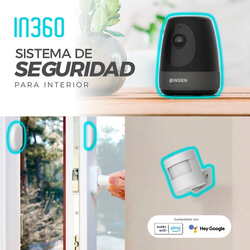 Kit de seguridad BINDEN IN360 Interiores Compatible Alexa 