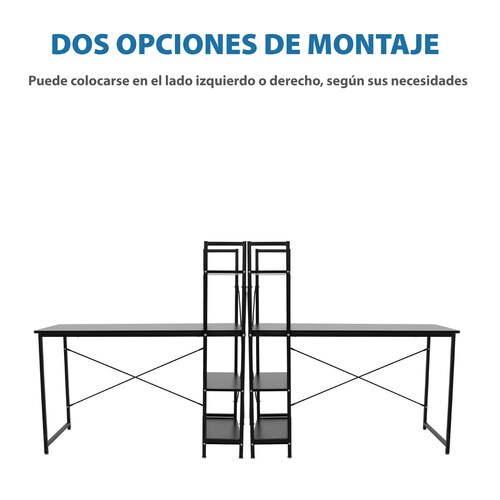 Onof nof Anahi Escritorio Minimalista con 3 repisas (Negro marmol), Escritorio para computadora, Escritorio Oficina, Escritorio Home Office Desk Tipo marmoleado (65D x 121W x 74H)