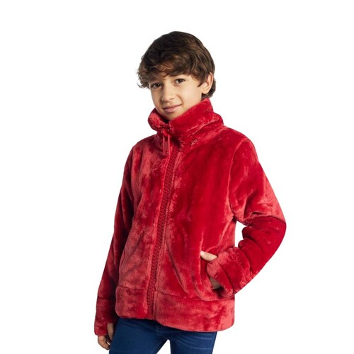 Chamarra Teddy 3D, con capucha, color rojo, marca Next & Co., mod. 1003133