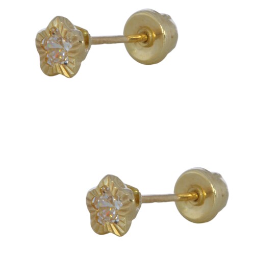 Aretes largos en Oro 14k y zirconias