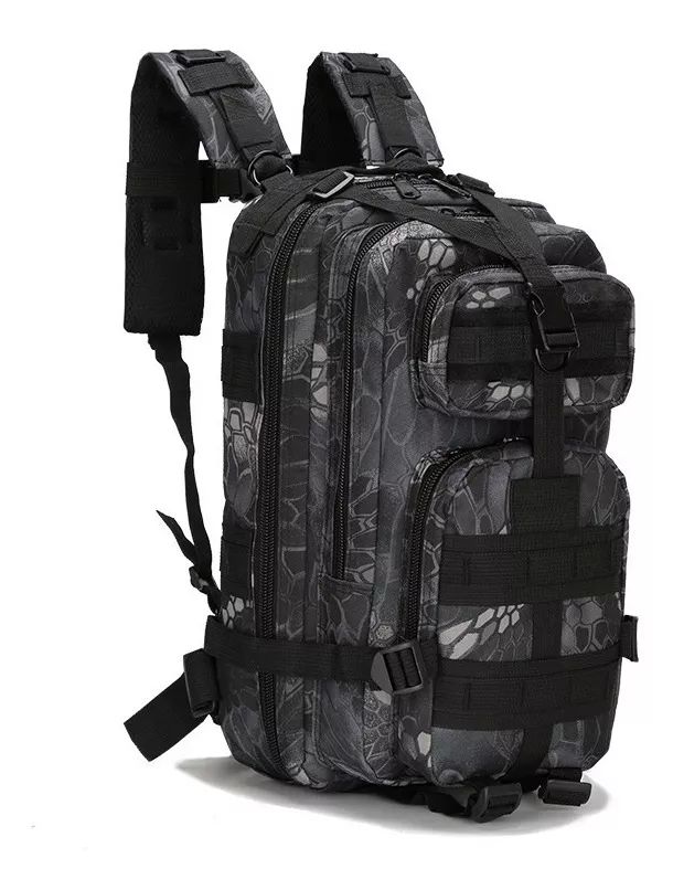 Mochila Tactica Militar Bolsa Impermeable Camping Uso Rudo color BLACK PYTON