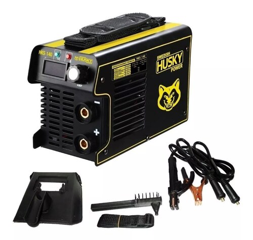 Soldadora inverter Swedish Husky Power HKS-140 negra y amarilla 60Hz 110V/220V