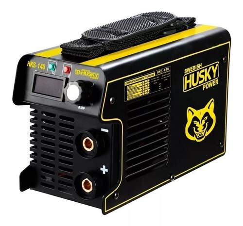Soldadora inverter Swedish Husky Power HKS-140 negra y amarilla 60Hz 110V/220V