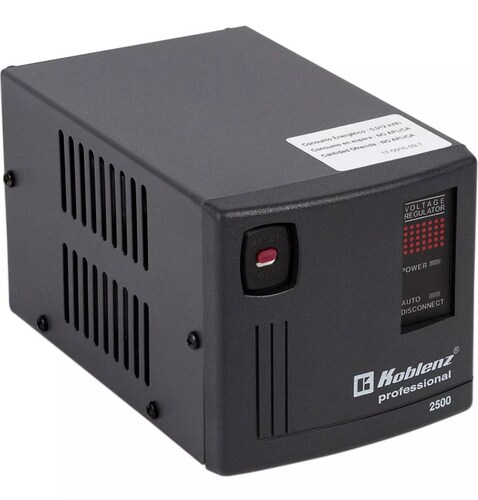 Regulador de voltaje Koblenz Gold ER-2550 2500VA entrada y salida de 120V negro.