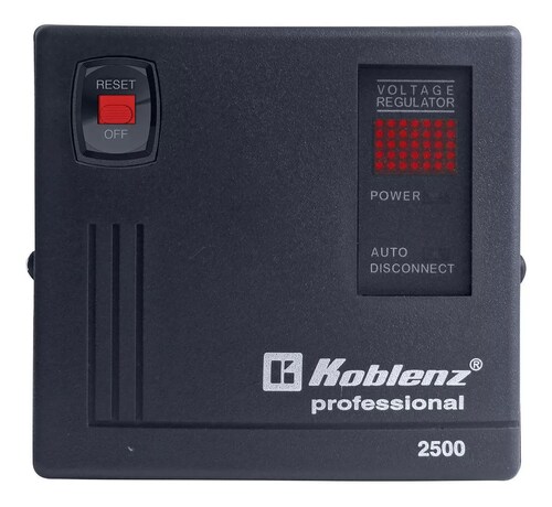 Regulador de voltaje Koblenz Gold ER-2550 2500VA entrada y salida de 120V negro.