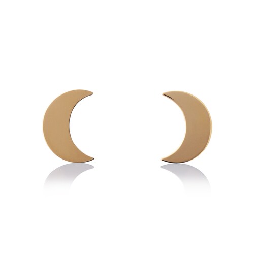 Aretes de oro 14k GIALLO Broquel GIALLO COLLECTION Lunas doradas de oro amarillo