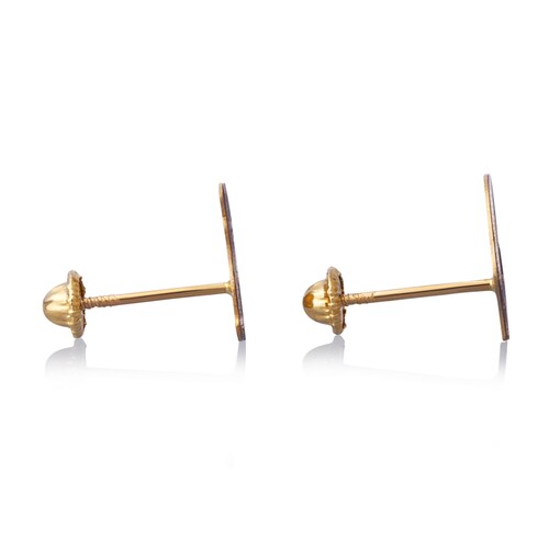 Aretes de oro 14k GIALLO Broquel GIALLO COLLECTION Conejos de oro amarillo con oro blanco