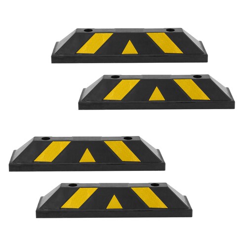 4 Topes de Estacionamiento con tornillos Amarillo/Negro .