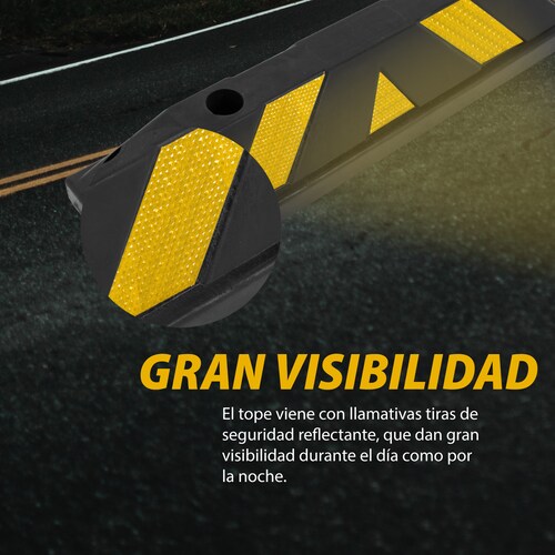 4 Topes de Estacionamiento con tornillos Amarillo/Negro .