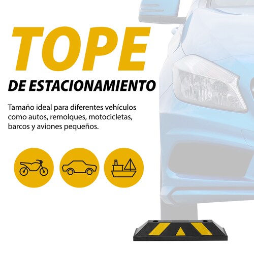 4 Topes de Estacionamiento con tornillos Amarillo/Negro .