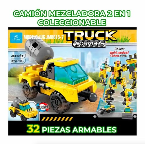 Juguete de bloques, vehículo de carga armable