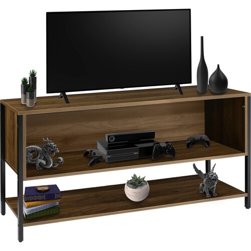 Mueble Tv 60 Pulgadas Mesa 3 Niveles 1.40m Moderno Organizador Cafe