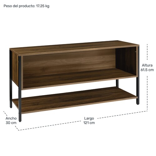 Mueble Tv 60 Pulgadas Mesa 3 Niveles 1.40m Moderno Organizador Cafe
