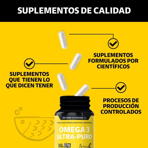 Suplemento Alimenticio Beyond Vitamins Omega 3 Aceite de Pescado 60 cápsulas.
