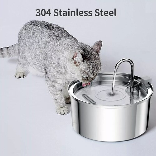 Bebedero Fuente Para Gatos Perros Acero Inoxidable 3.2l