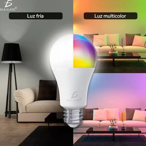 Foco Inteligente De Colores Con Wifi, Luz Led RGB, Compatible IOS/Android -  ELE-GATE