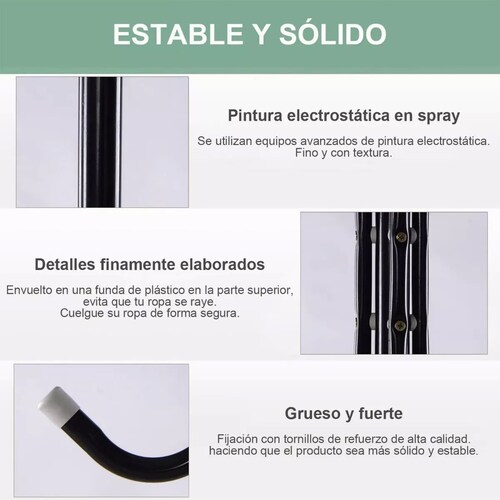 Perchero De Piso Con 12 Ganchos Metalicos Organizador Ropa