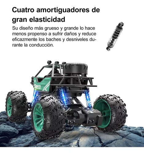 Carros Control Remoto Escalada Juguetes Para Niños + 2 Pilas color VERDE.
