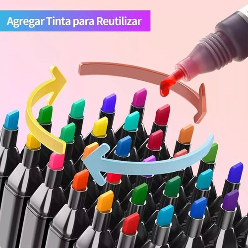 48 Color Doble Punta Marcador Plumones Para Pintar Diseño