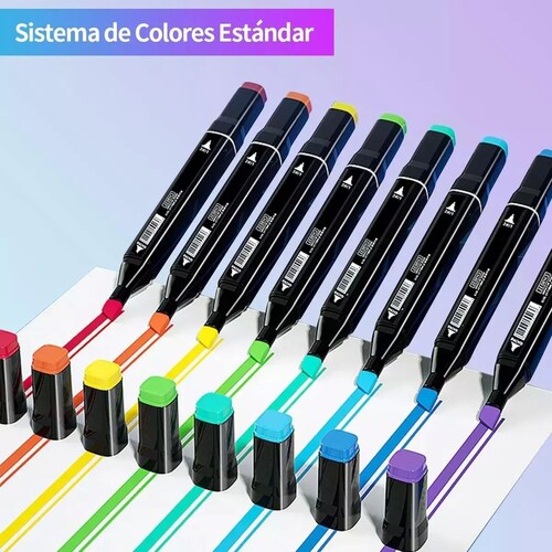48 Color Doble Punta Marcador Plumones Para Pintar Diseño
