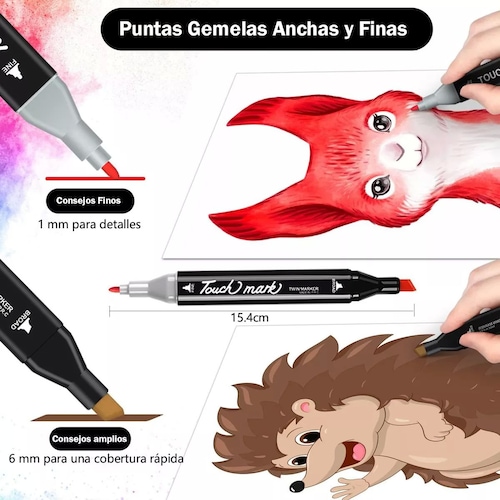 48 Color Doble Punta Marcador Plumones Para Pintar Diseño