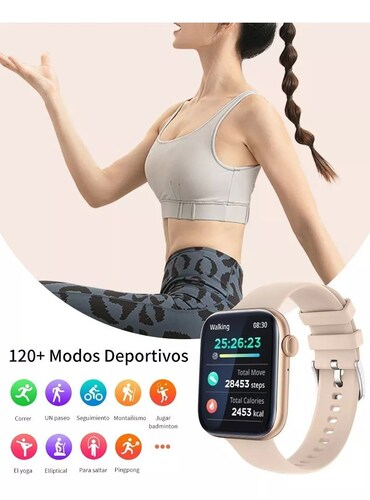 Reloj Inteligente Mujer Smart Watch P45 Bluetooth Call 1.81 color ROSA.