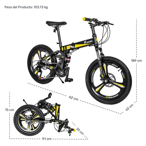 Bicicleta Deportiva Plegable R20 Montaña Freno Disco