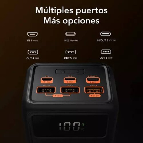 Power Bank VEGER 50000 mAh 22.5W color Negro