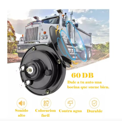 Bocina Claxon negro de aire Caracol coche moto bocina 12V barco altavoz 60dB seguridad camión