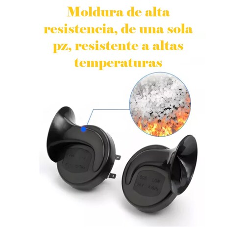 Bocina Claxon negro de aire Caracol coche moto bocina 12V barco altavoz 60dB seguridad camión