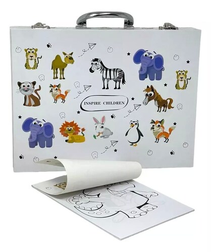Kit De Pintura Portafolio Infantil Dibujo Acuarela,crayola