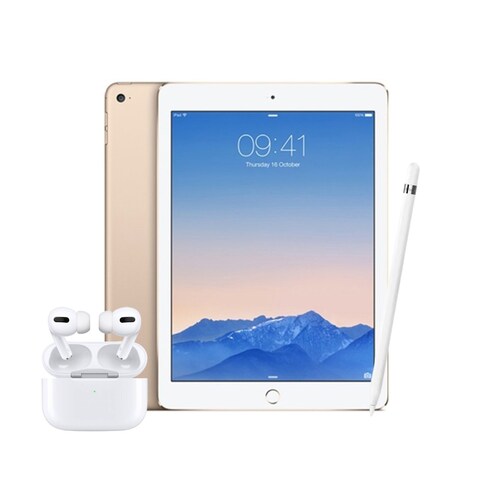 Combo iPad Air 2 16GB Dorado (Reacondicionado Grado A) + Audifonos para iPad + Smart Pencil.