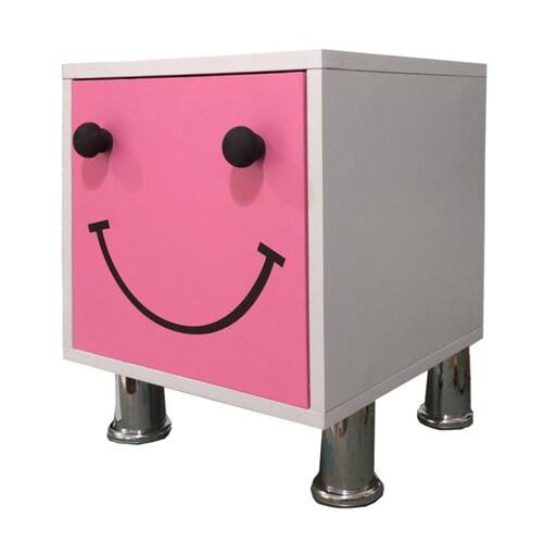 Buró De Noche Moderno Alta Calidad Niños Luz Led Envio Ensamblado Rosa