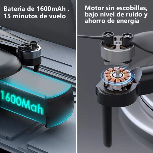Mini drone ZLL SG101 PRO con dual cámara 4K negro 2.4GHz 3 baterías