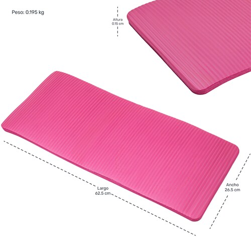 Mini Tapete Yoga Knee Pad Grueso Ejercicios Fitness 15mm Rosa