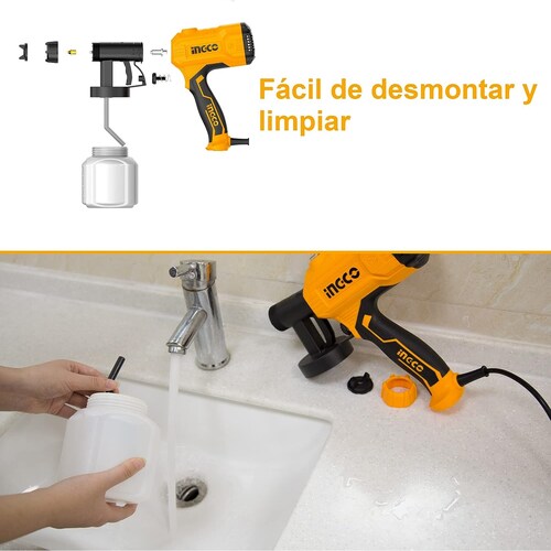 Pistola Para Pintar 800Ml 450W 380Ml/Min+ Medidor Vis Ingco Uspg3508