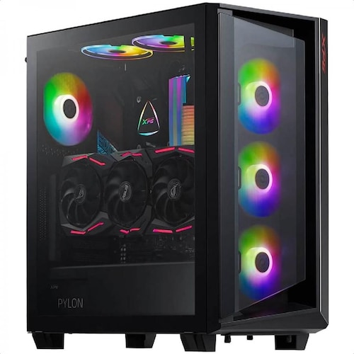 Gabinete Adata XPG CRUISER ARGB 3 Ventiladores Vidrio Templado Negro CRUISERST-BKCWW