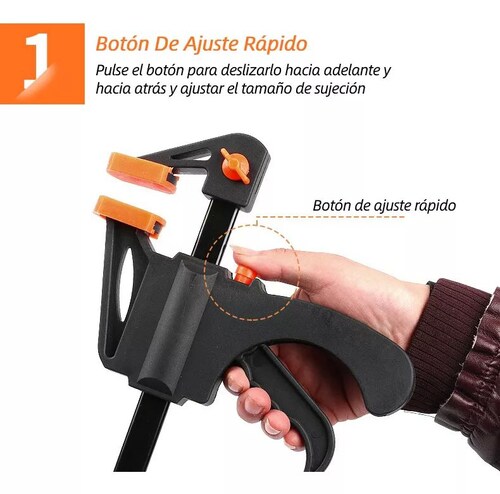Kit 4 Prensas Sargento 4in Ajuste Rapido Doble Uso Obi.