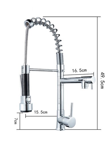 Llave Mezcladora y Grifo Para Cocina Doble Con Doble Función Haussy Acabado Cromado