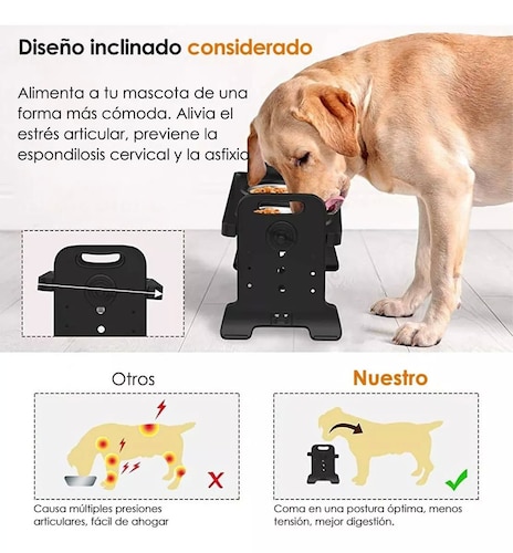 Comedero Elevado Bebedero De Agua Para Perros Gatos Mascota.