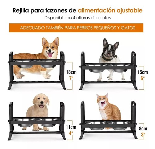 Comedero Elevado Bebedero De Agua Para Perros Gatos Mascota.