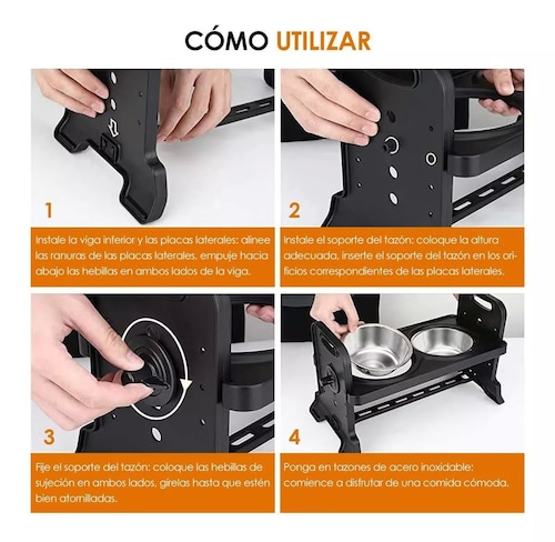 Comedero Elevado Bebedero De Agua Para Perros Gatos Mascota.