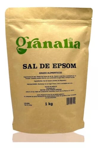 Sal de baño na Granalia Sal de Epsom (Sulfato de Magnesio) 1 kg Granalia de 1kg.