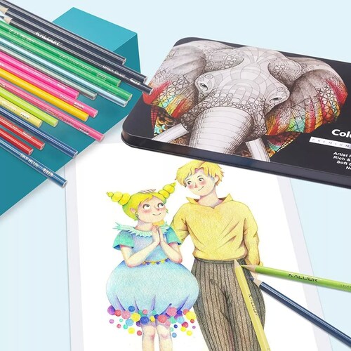 Set 180 Lápices Dibujo Colores Y Estuche Profesional Artista.