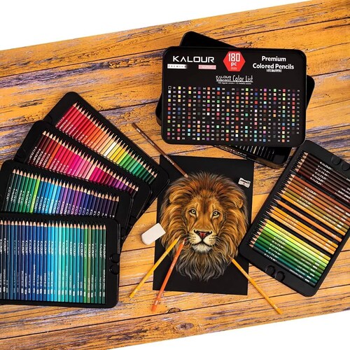 Set 180 Lápices Dibujo Colores Y Estuche Profesional Artista.